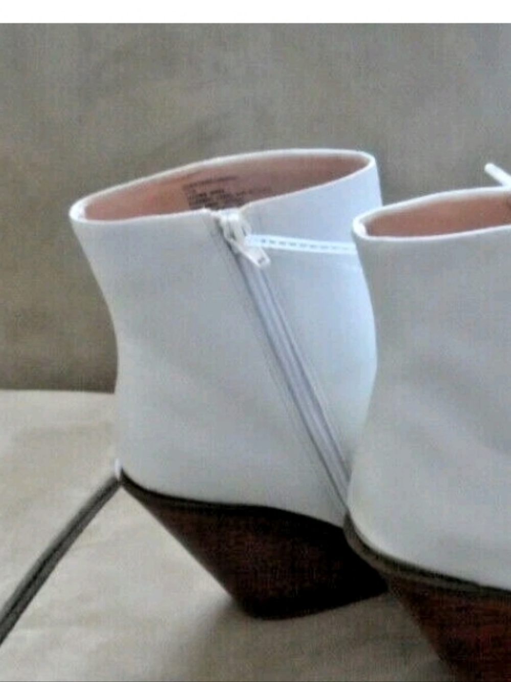 Steve Madden Charlene Leather Ankle Boots with Wooden Heel White Sz 8.5 New - Picture 4 of 13